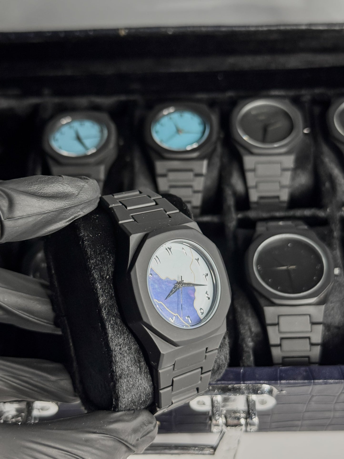 Arabic Aura Watch - Blue & White Dial - with Box