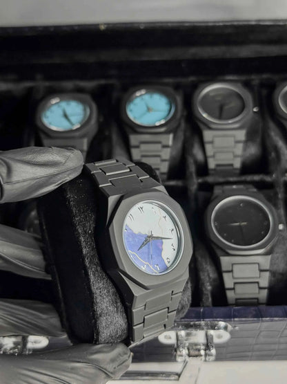 Arabic Aura Watch - Blue & White Dial - with Box