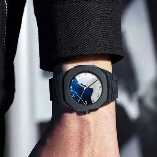 Arabic Aura Watch - Blue & White Dial - with Box