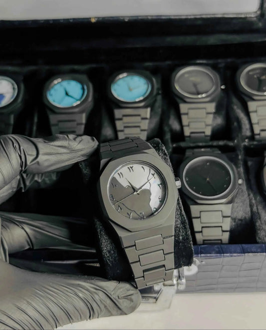 Arabic Aura Watch - Black & White Dial - with Box