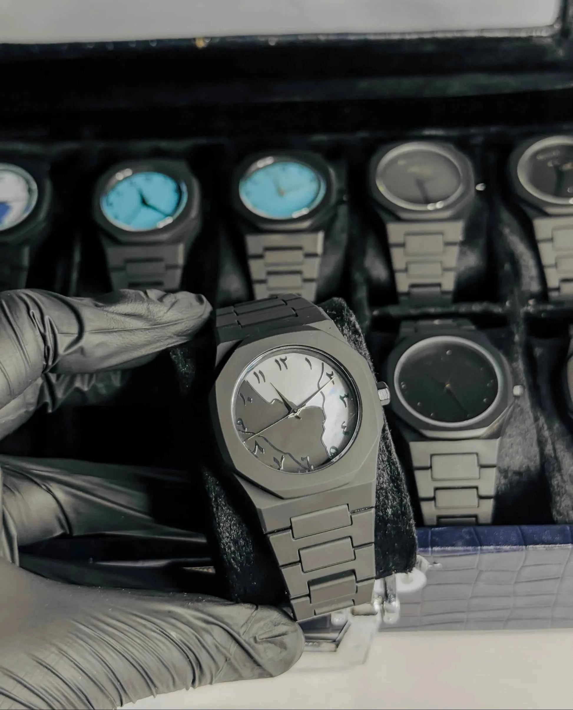 Arabic Aura Watch - Black & White Dial - with Box