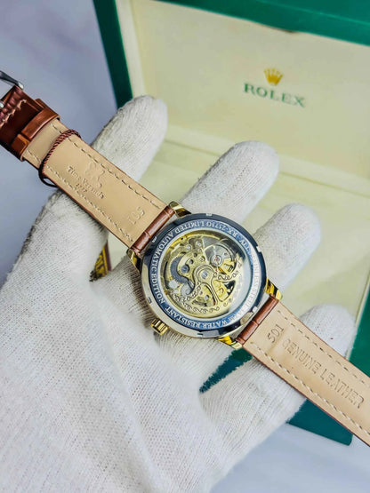 Rolex Automatic Skeleton – Brown Leather Edition