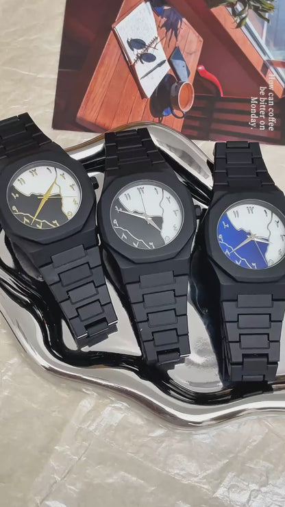 Arabic Aura Watch - Blue & White Dial - with Box